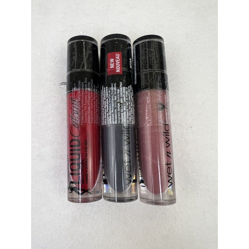 Lot Of 3 wet n wild MegaLast, Liquid Catsuit, Matte Lipstick #930B #973A #924B‎